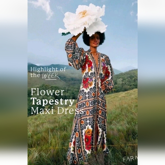 NWT FARM RIO | $325 Flower Tapestry Maxi Dress - Picture 4 of 6